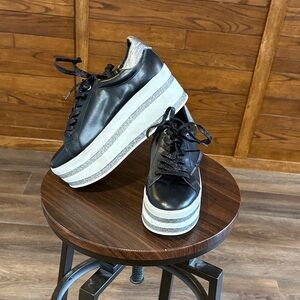 Call It Spring Black and Gray Platform Shoes